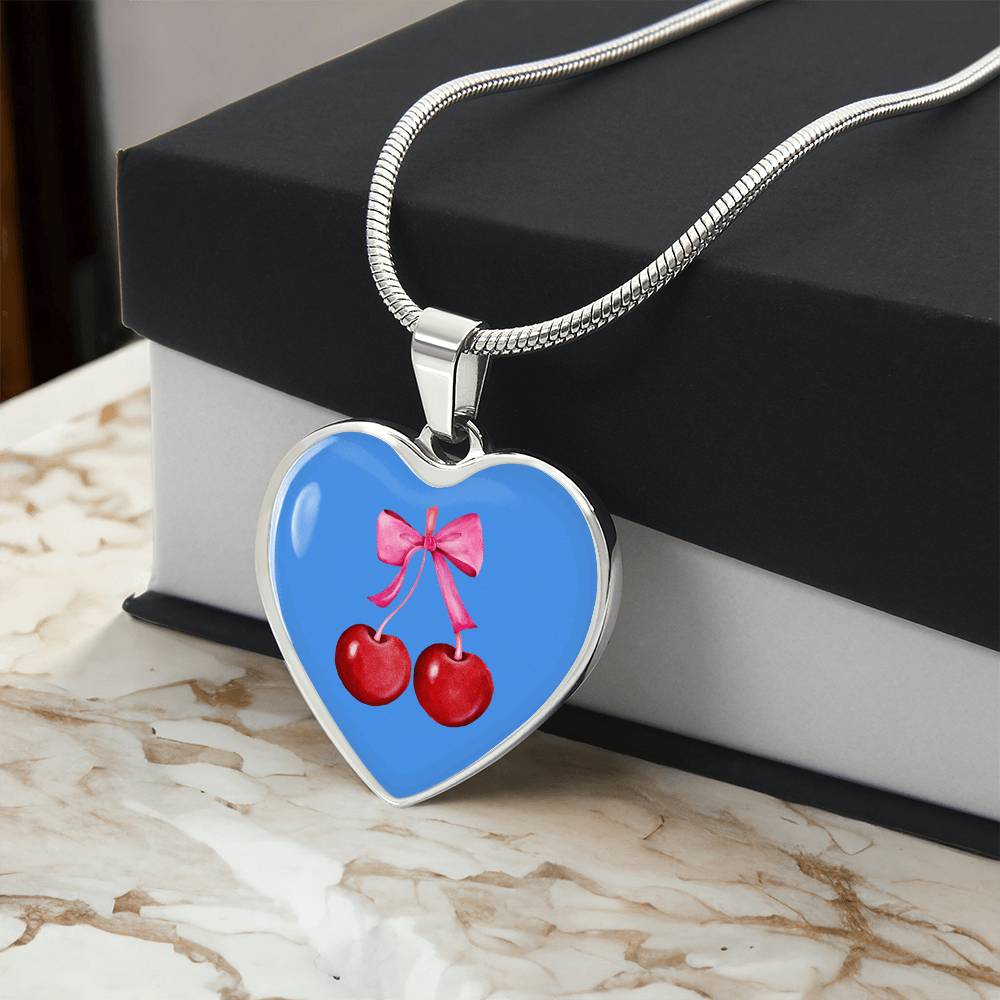Engraved Cherry Graphic Necklace