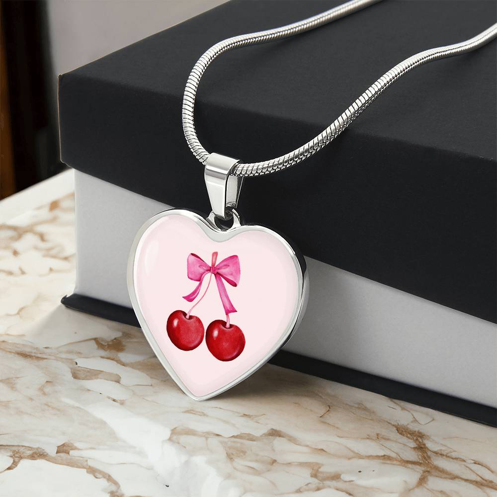 Personalized Cherry Graphic Necklace Gift
