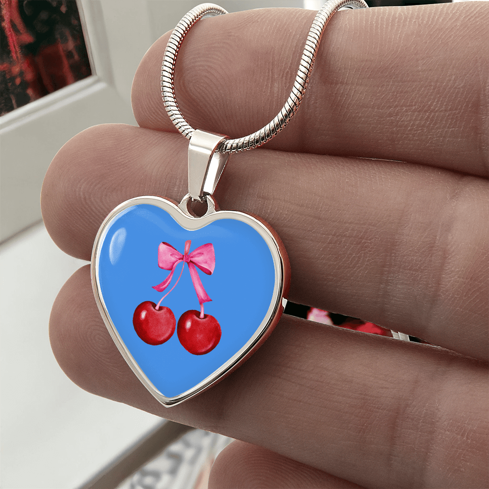 Engraved Cherry Graphic Necklace