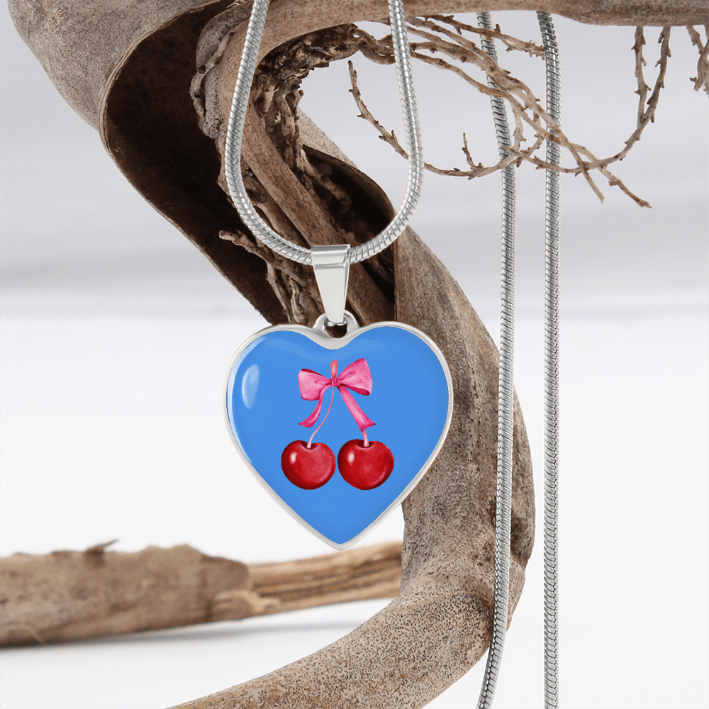 Engraved Cherry Graphic Necklace