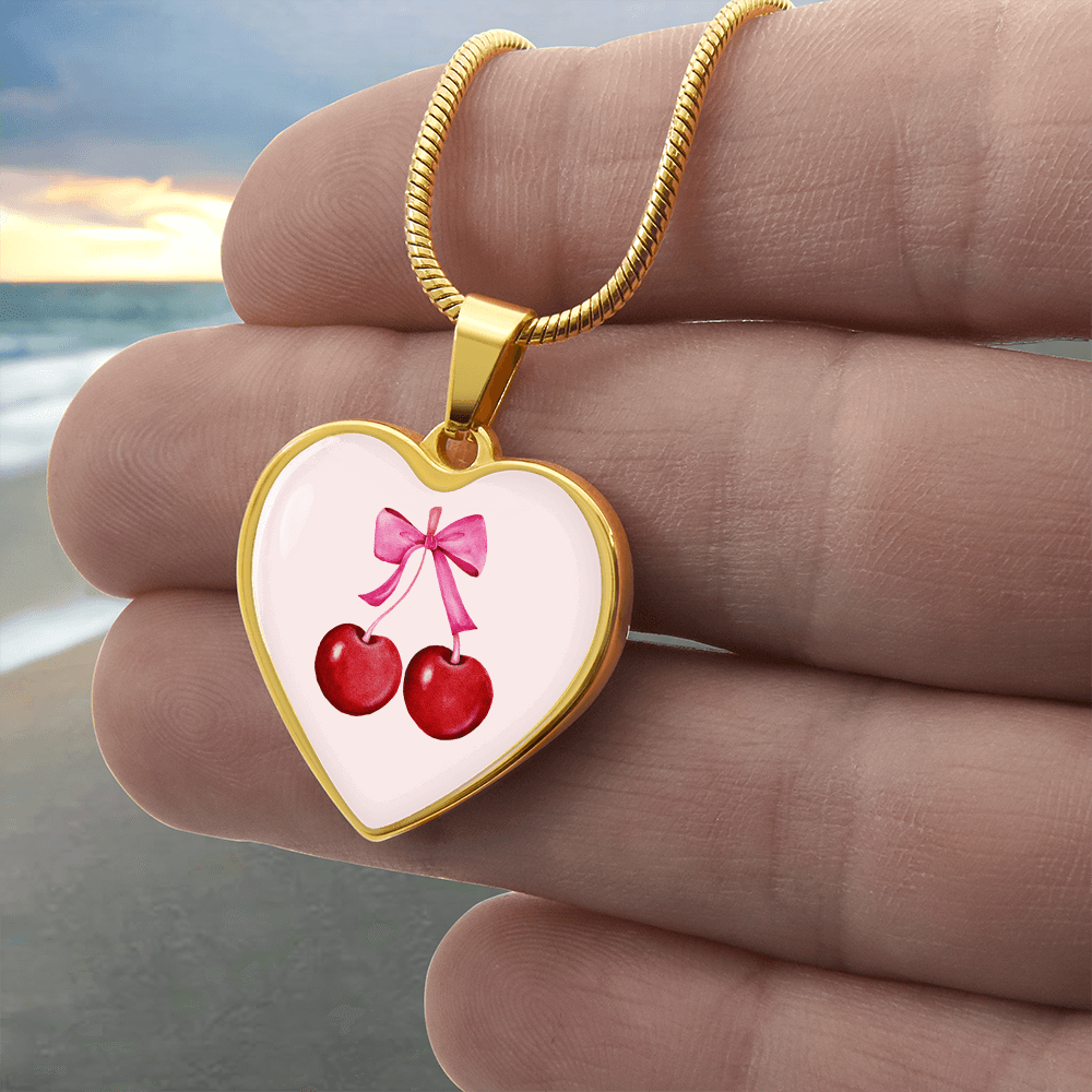 Personalized Cherry Graphic Necklace Gift