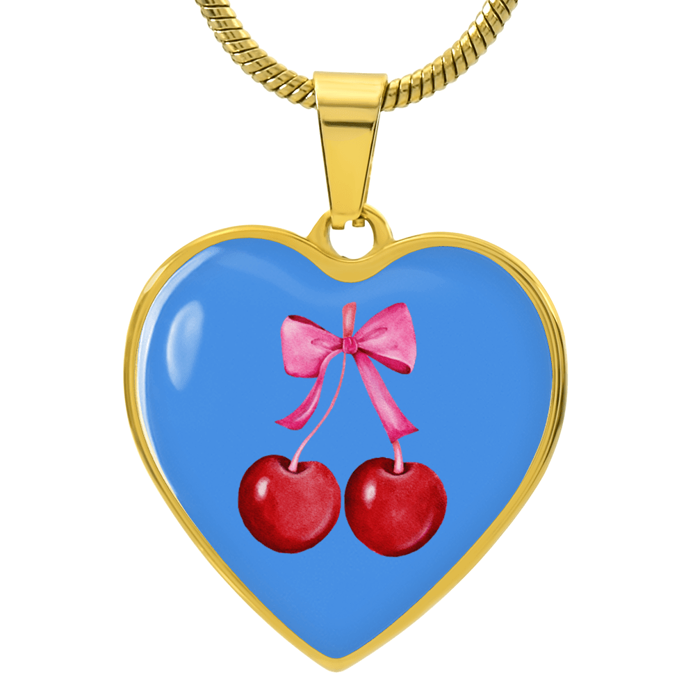Engraved Cherry Graphic Necklace