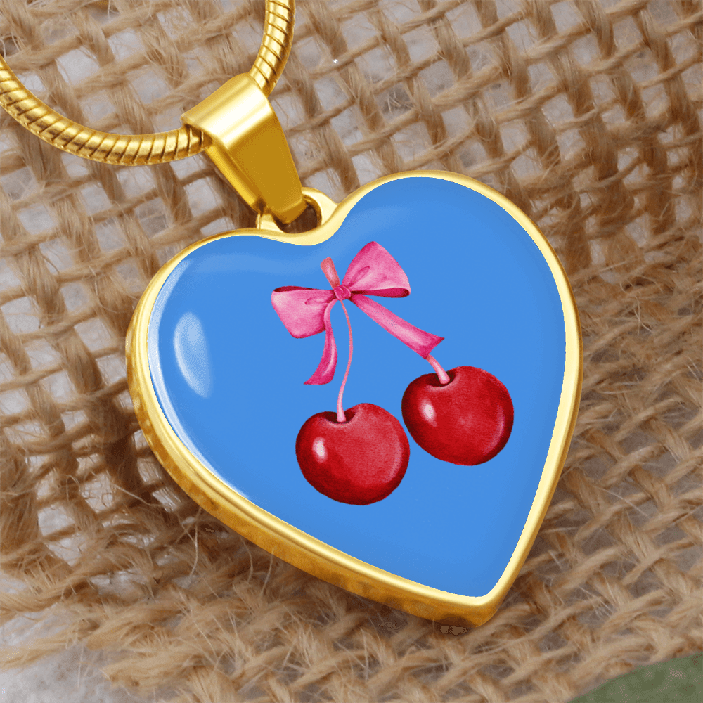 Engraved Cherry Graphic Necklace