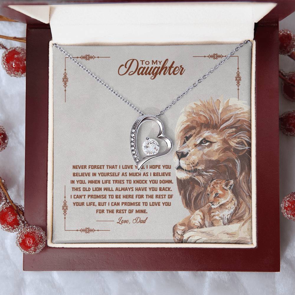 To My Daughter Heart Necklace Gift From Dad