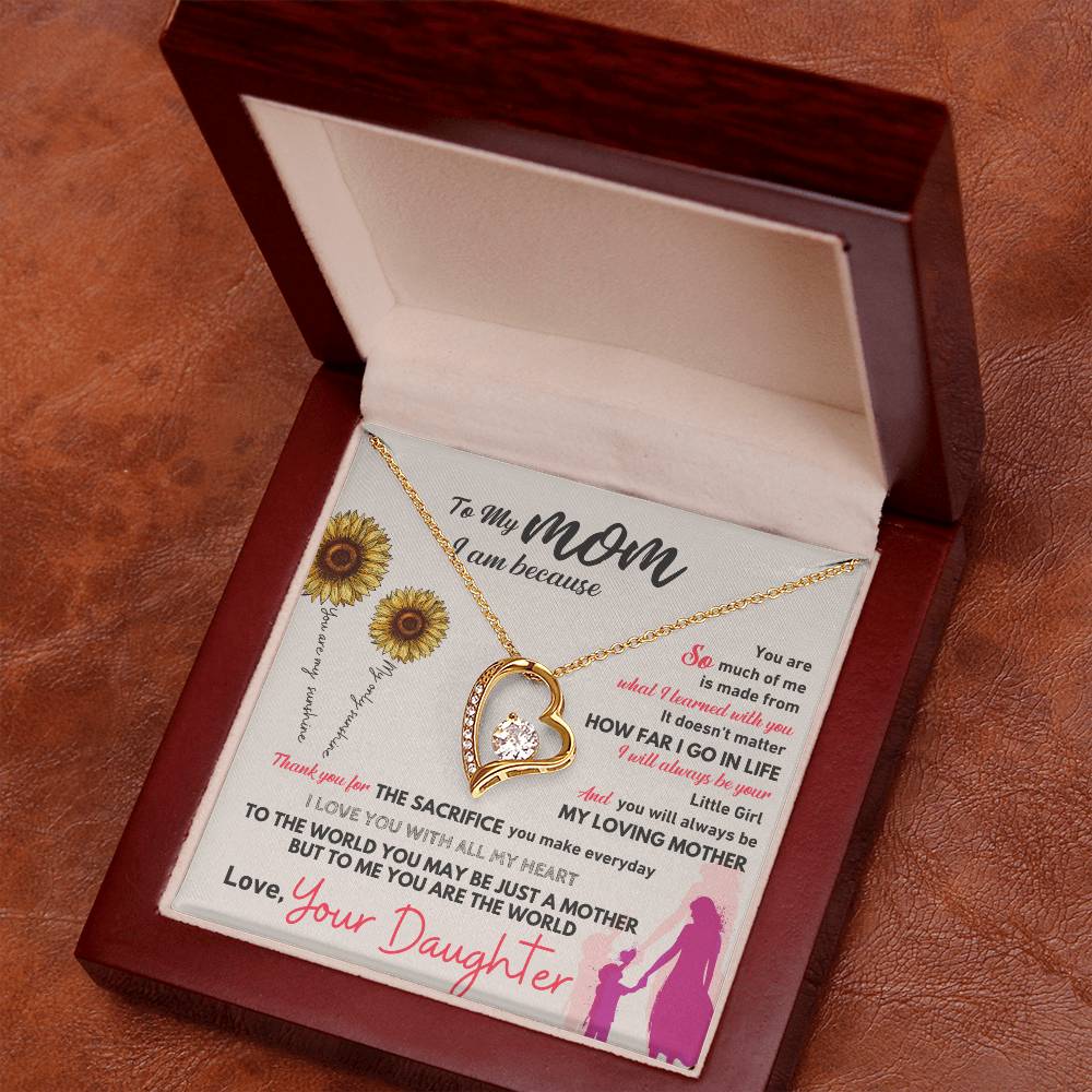 To My Mom Heart Necklace Gift