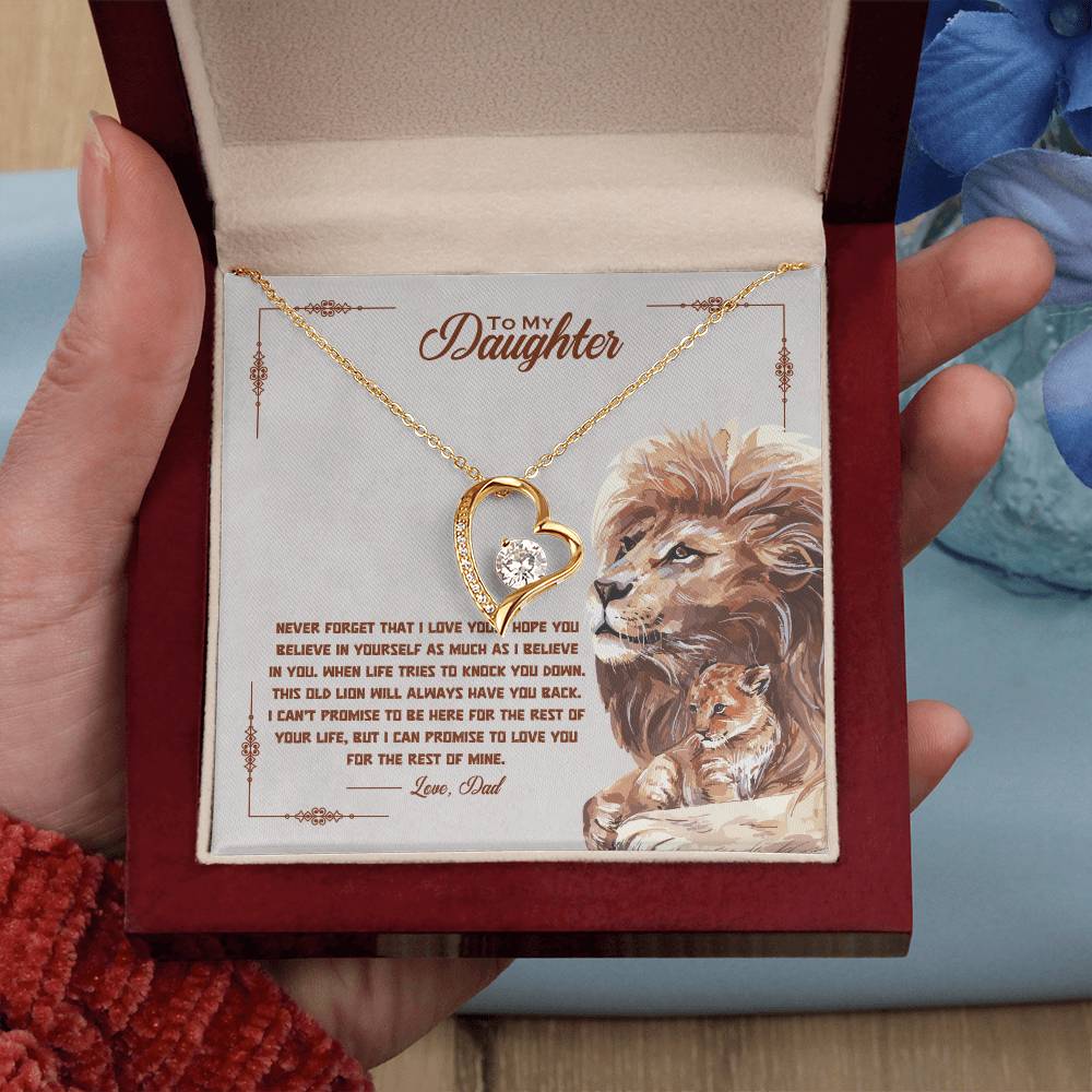 To My Daughter Heart Necklace Gift From Dad