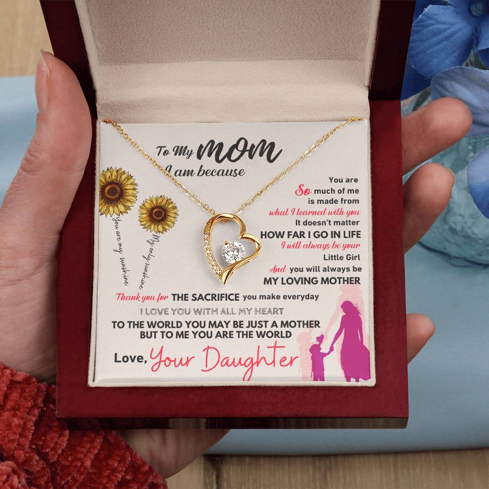 To My Mom Heart Necklace Gift