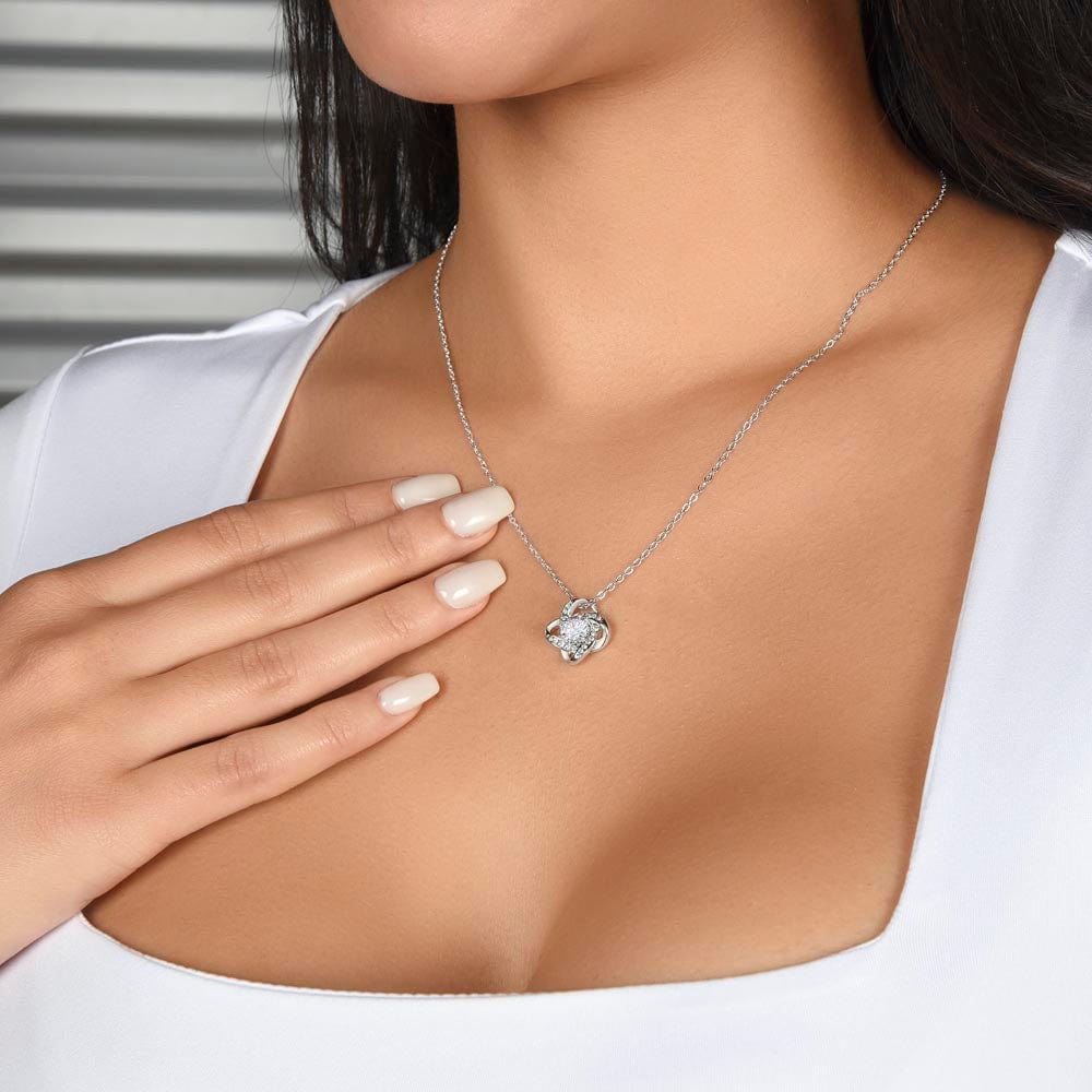 To My Daughter Love Knot Necklace From Mom Gift