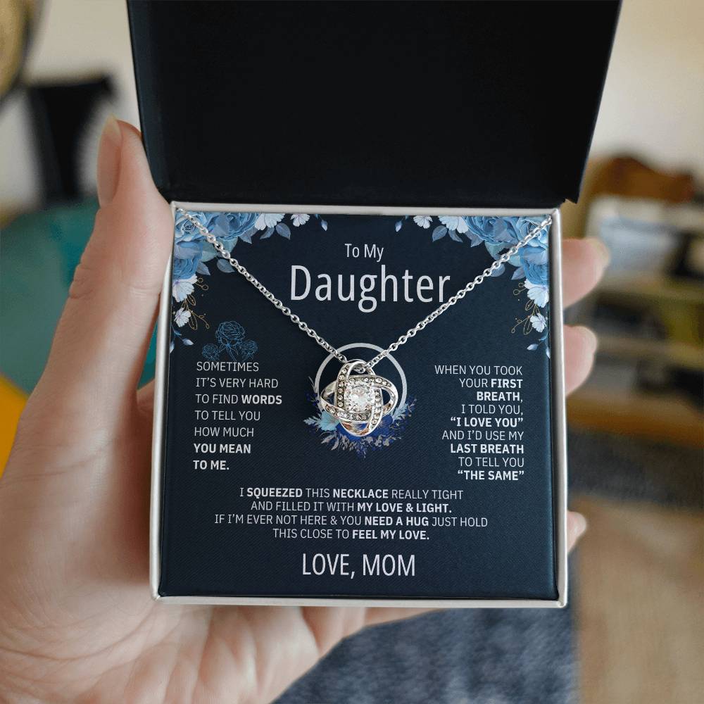 To My Daughter Heart Knot necklace