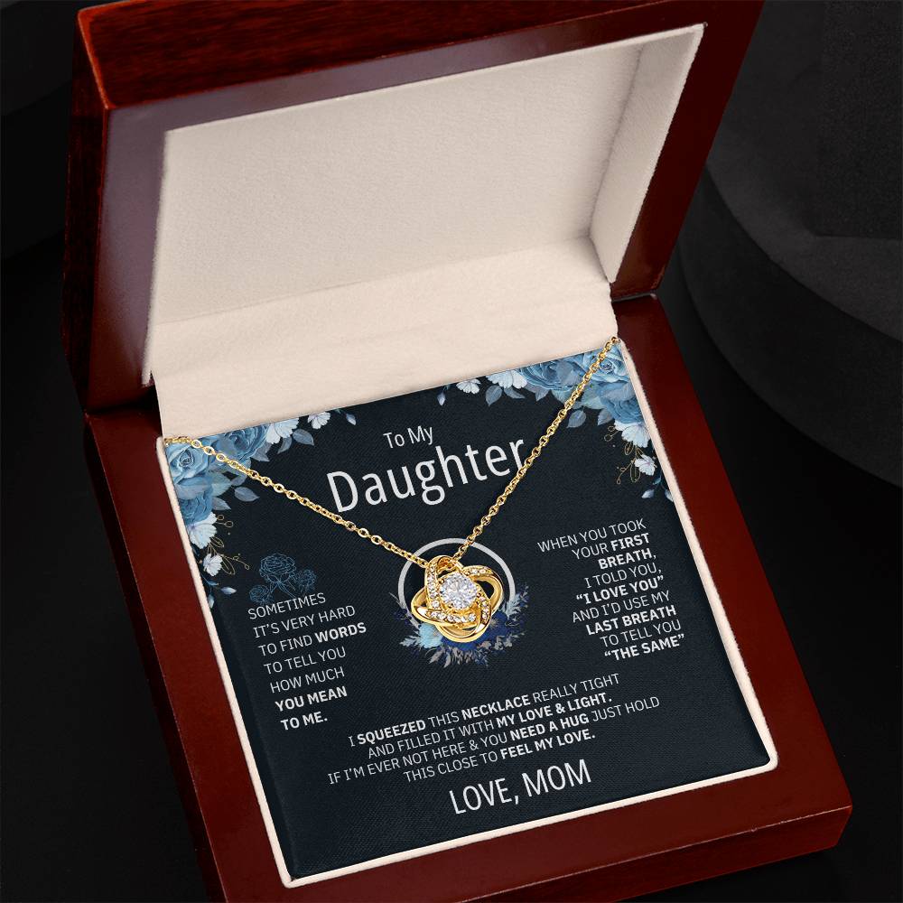 To My Daughter Heart Knot necklace