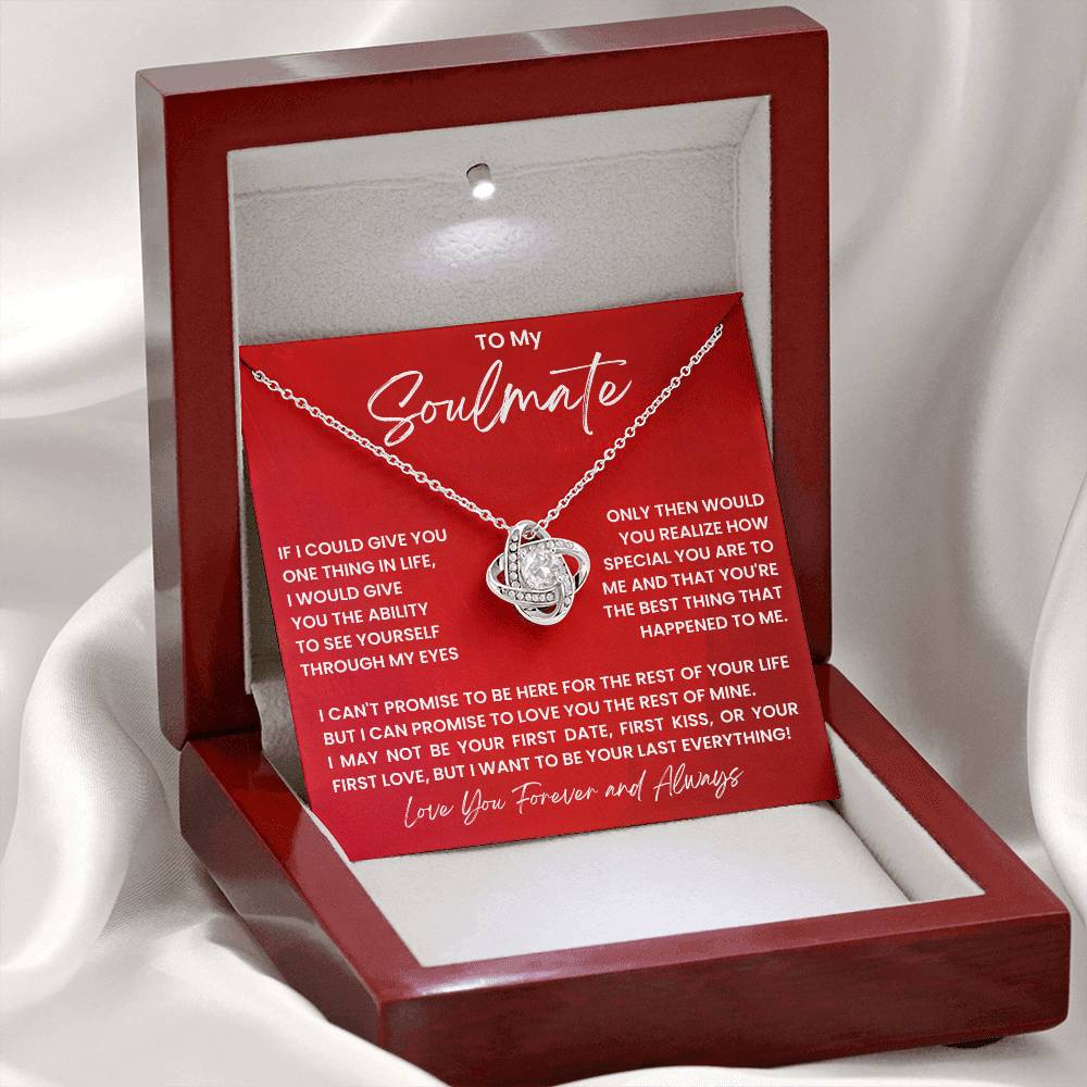To My Soulmate Love Knot Necklace From Husband