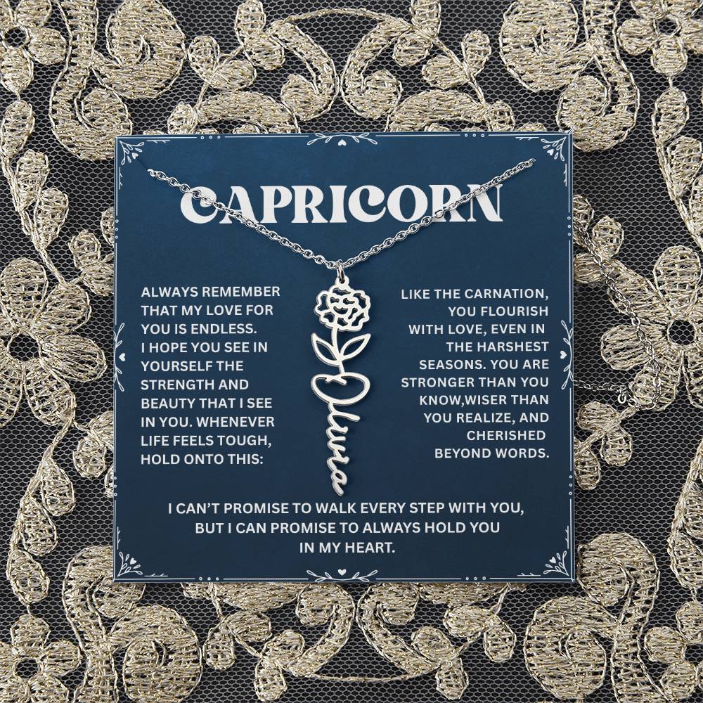 Personalized Capricorn Name Necklace For Her