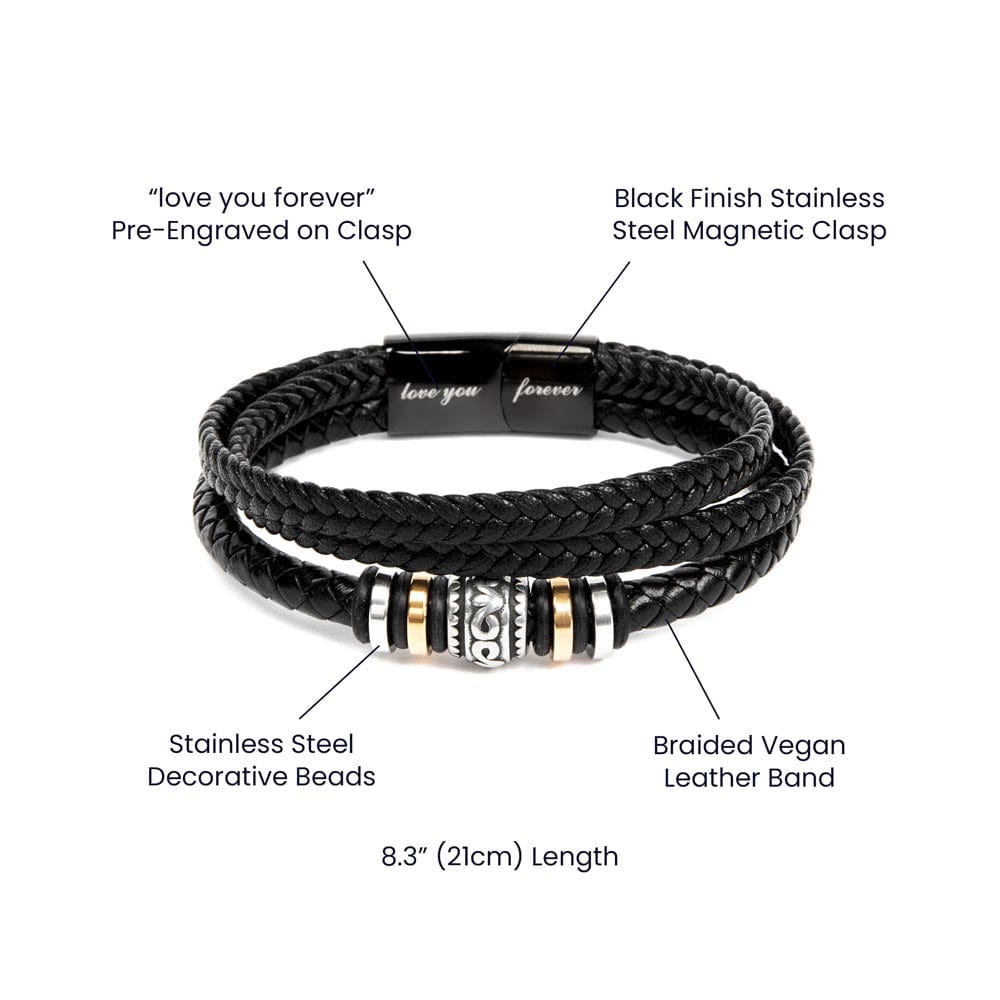 To My Son Leather Bracelet From Mom