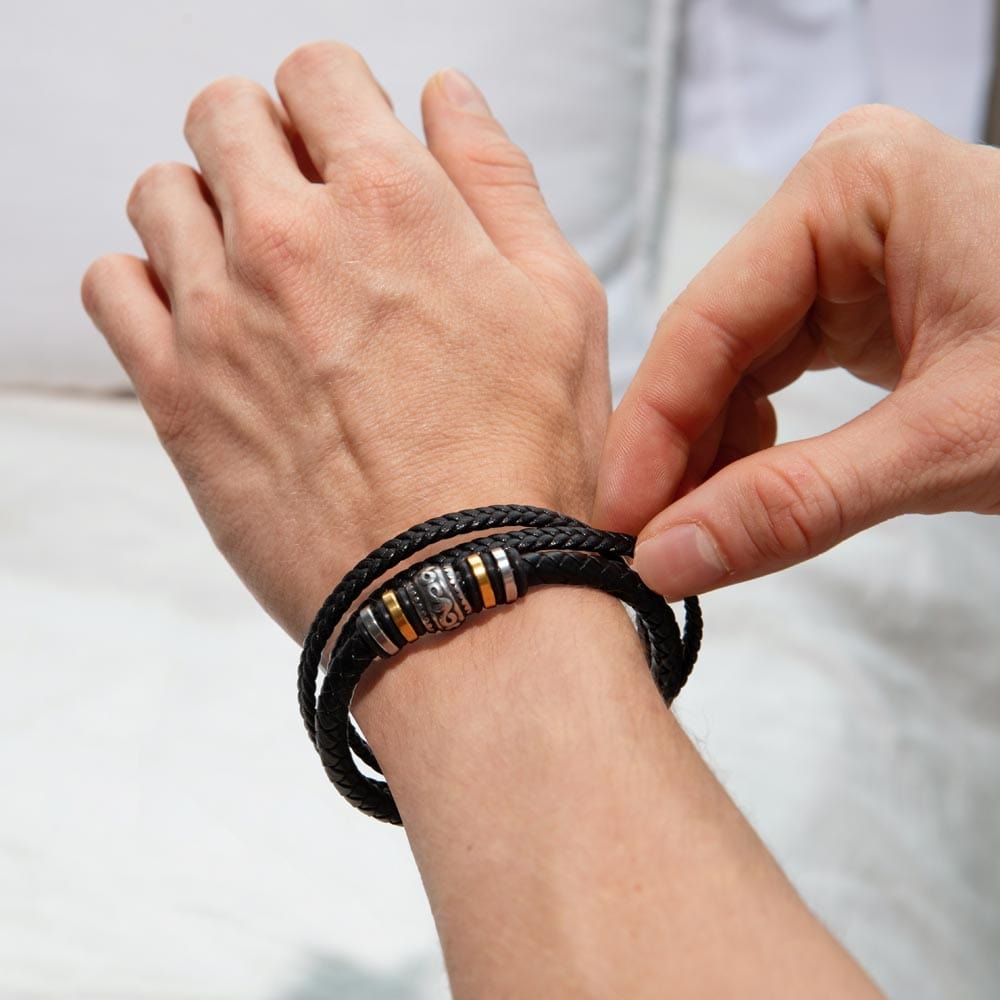 To My Son Leather Bracelet From Mom