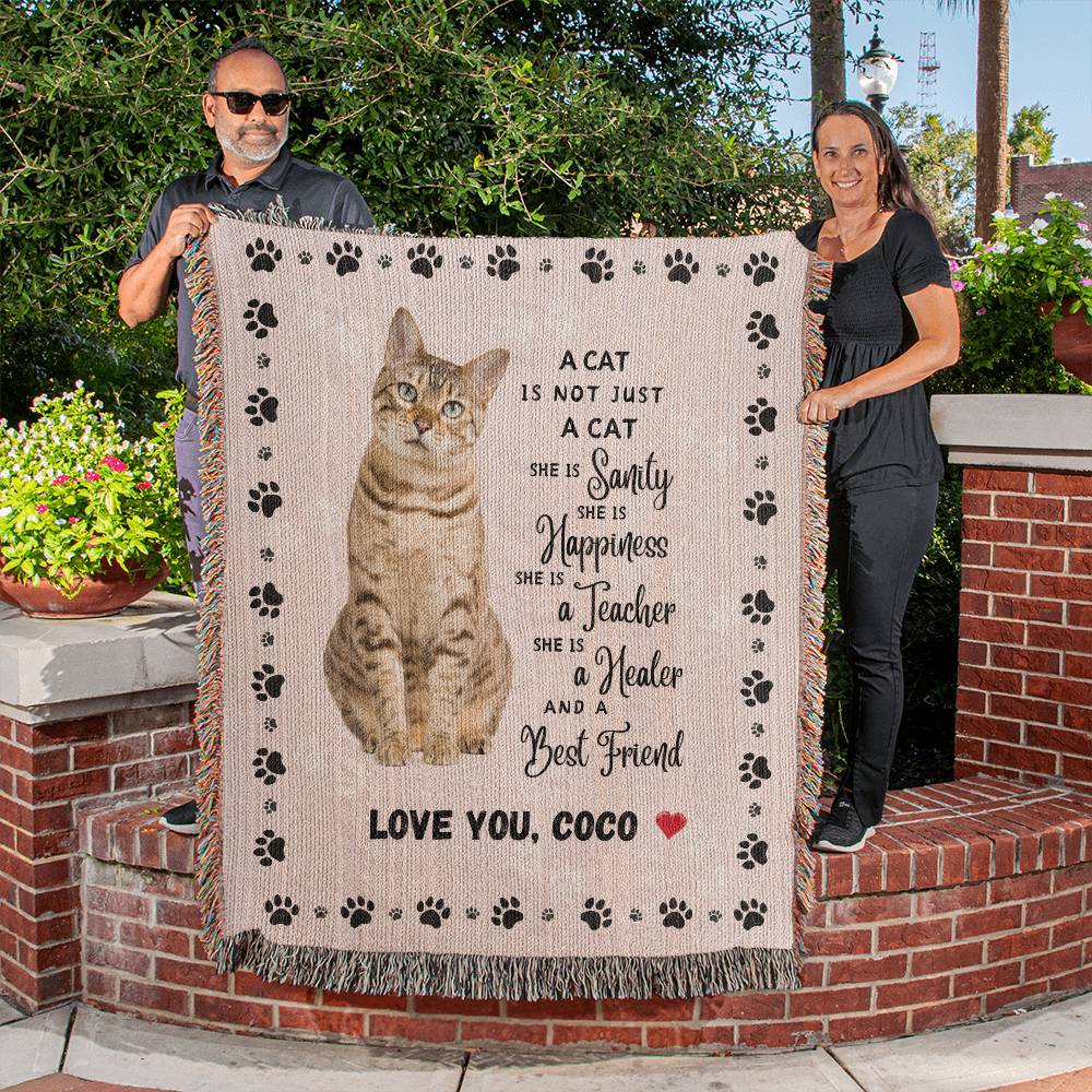 Personalized Custom Cat name Blanket Gift