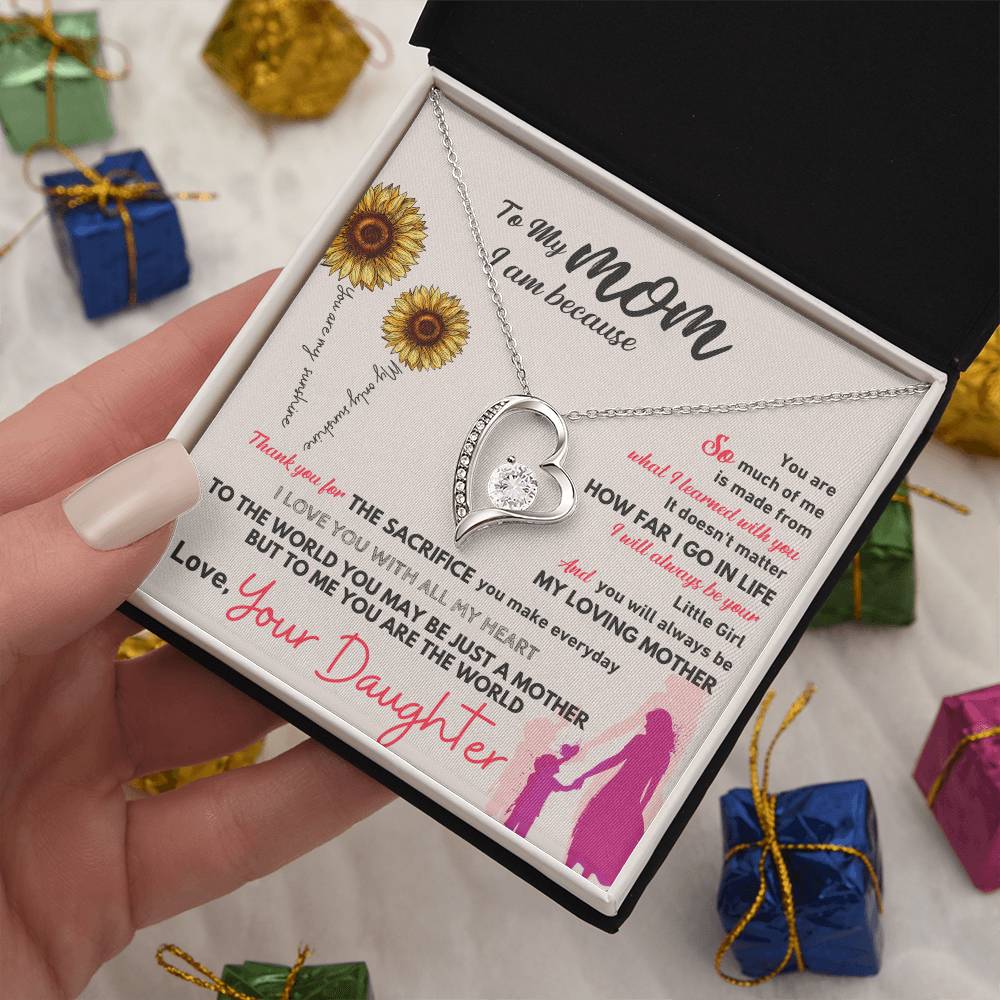 To My Mom Heart Necklace Gift