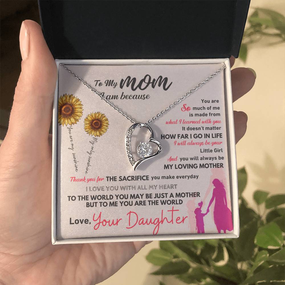 To My Mom Heart Necklace Gift