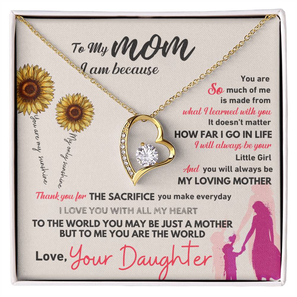 To My Mom Heart Necklace Gift