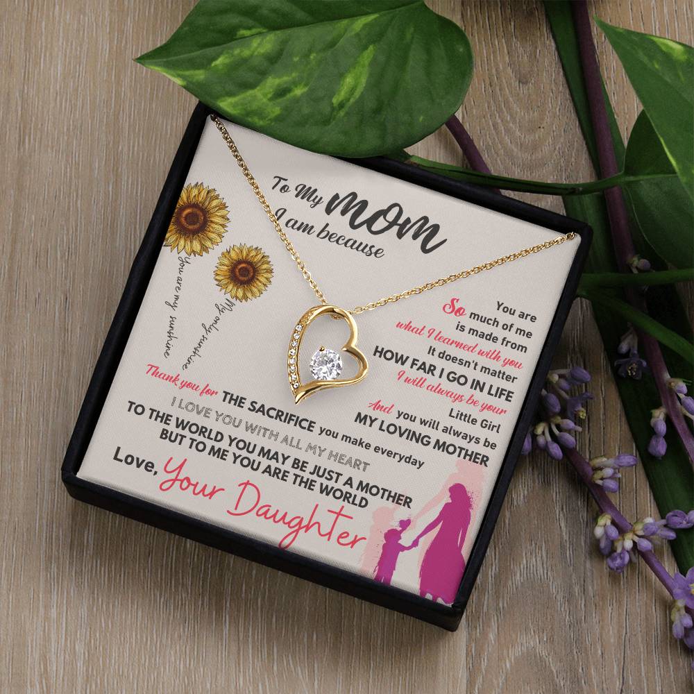 To My Mom Heart Necklace Gift