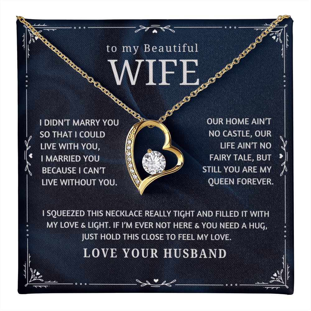 To My Wife Heart Necklace Gift