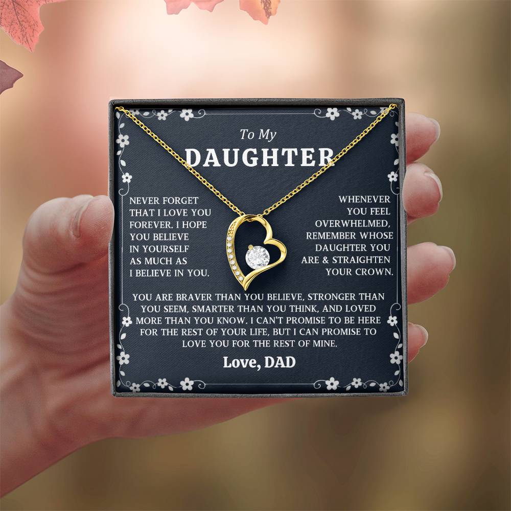 To my Daughter Heart Necklace Gift From Dad