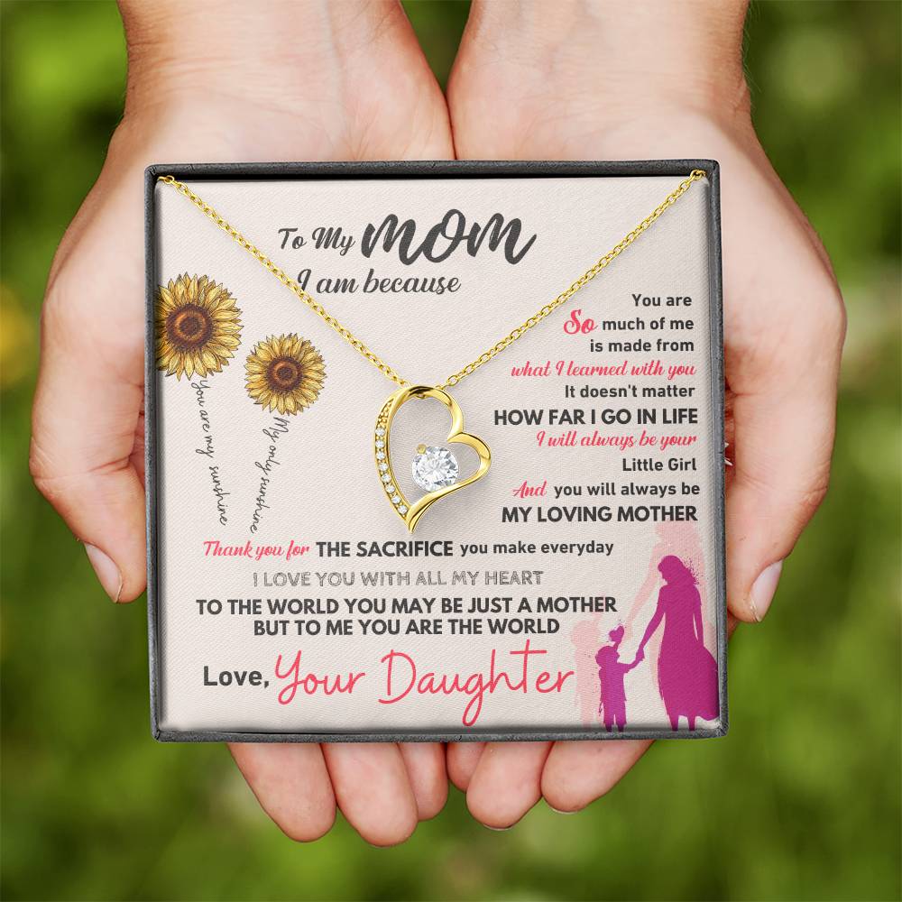 To My Mom Heart Necklace Gift