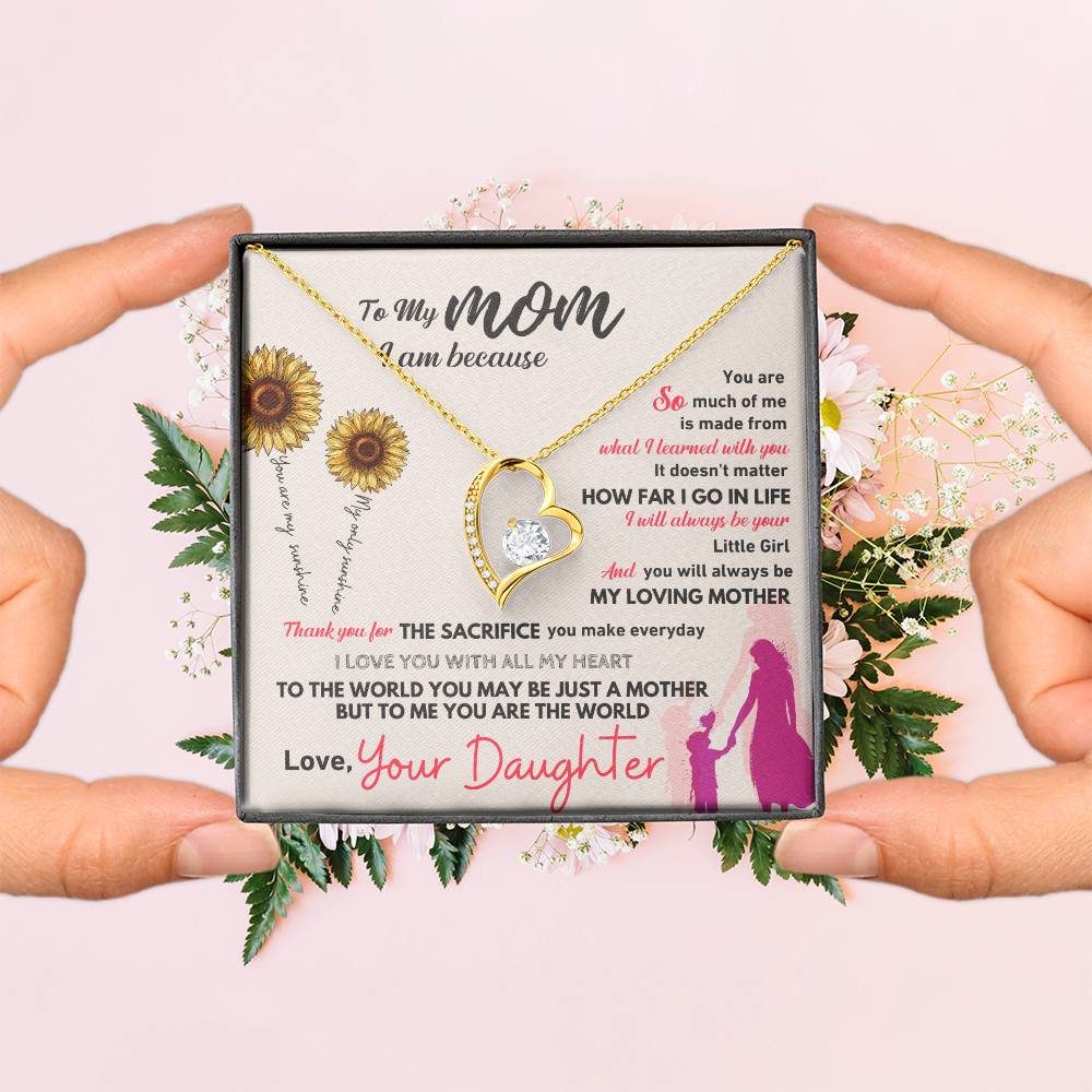 To My Mom Heart Necklace Gift