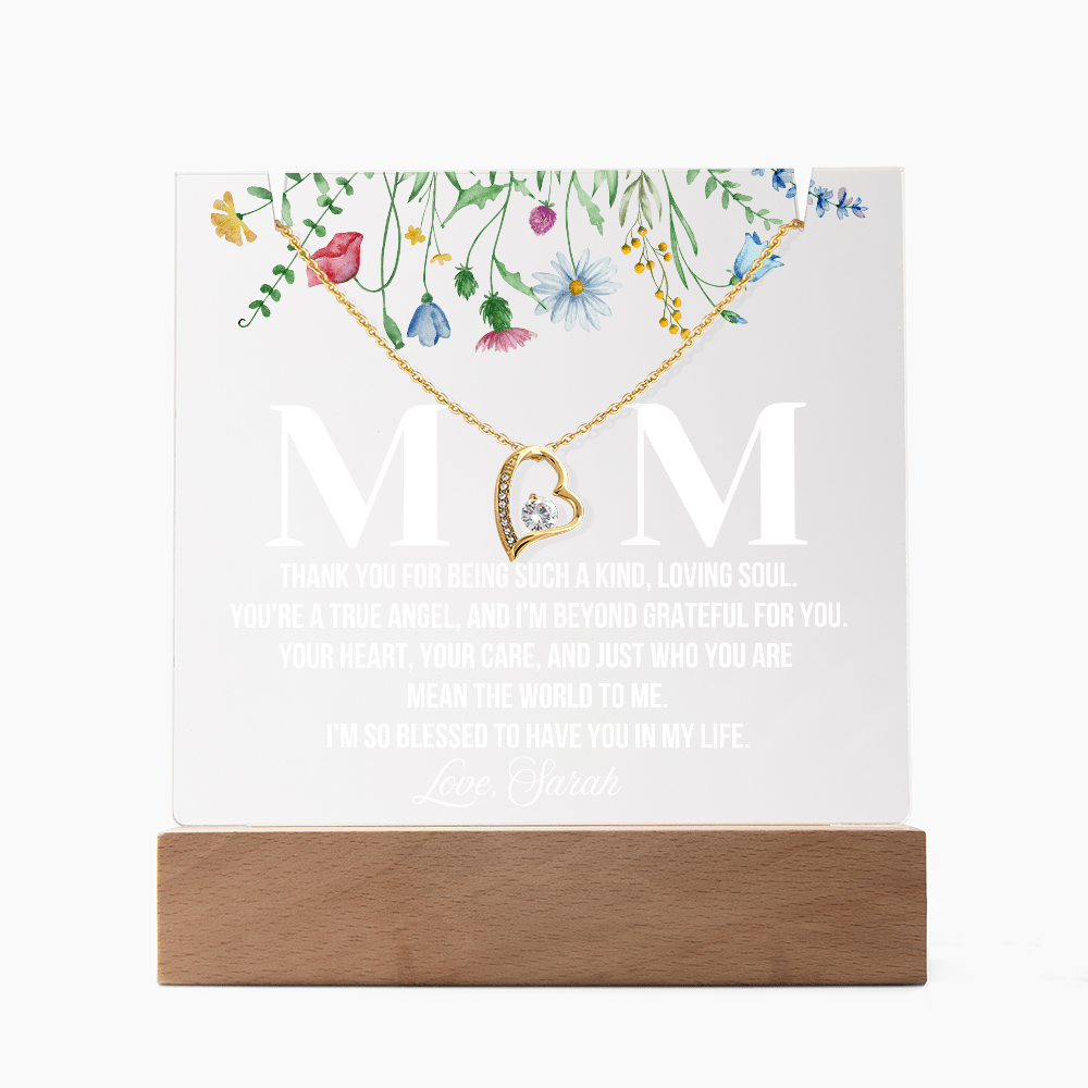 Personalized Acrylic Plaque and Necklace for Mom