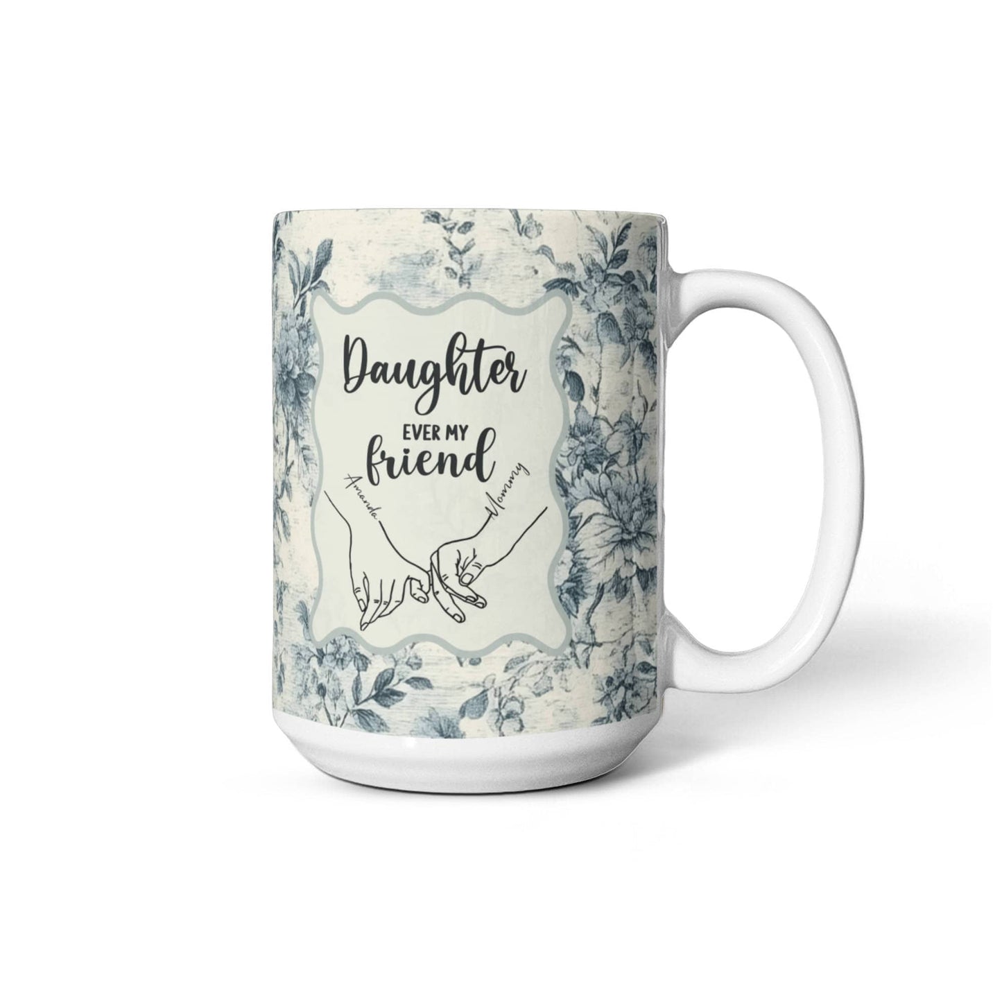 Personalized French Toile Mug for Mom and Daughter Gift