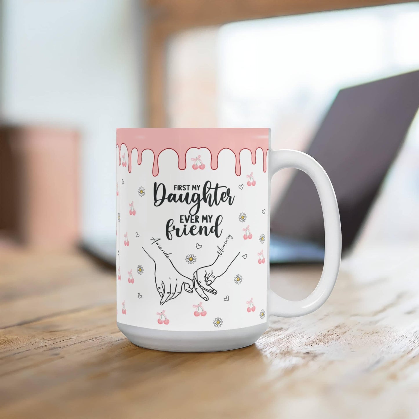 Personalized Cherry Mug for Mom Daughter Gift