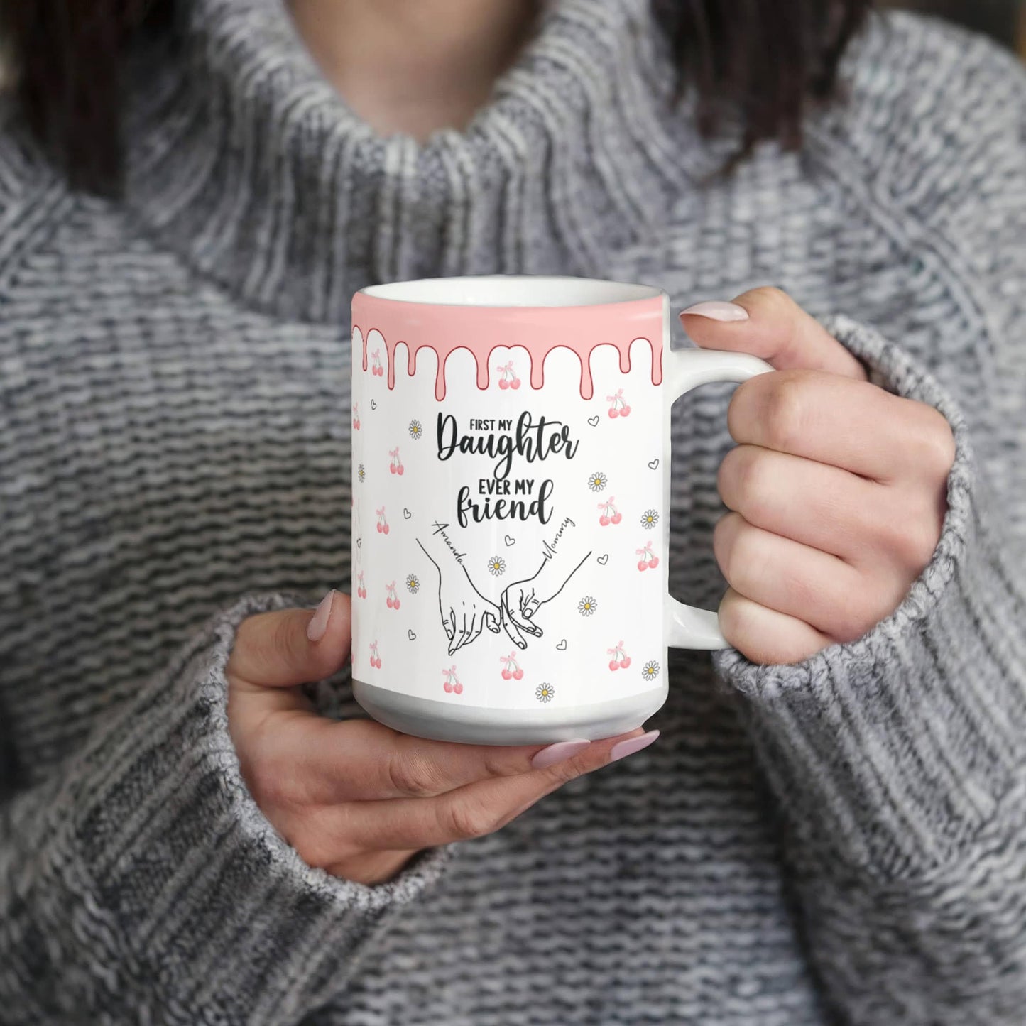 Personalized Cherry Mug For Daughter From Mom