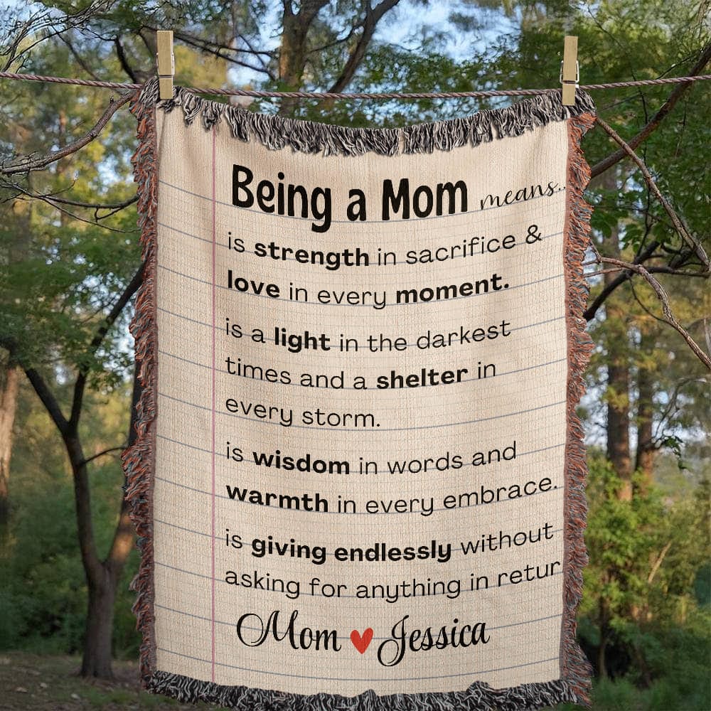 Personalized Mom Woven Blanket For Her