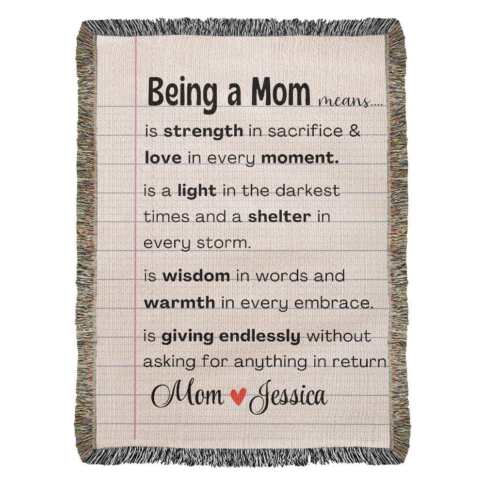 Personalized Mom Woven Blanket For Her