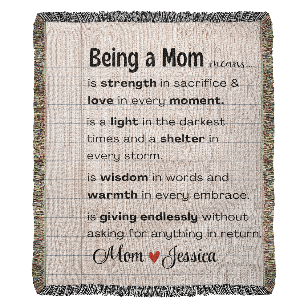 Personalized Mom Woven Blanket For Her