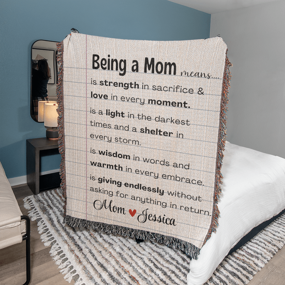 Personalized Mom Woven Blanket For Her