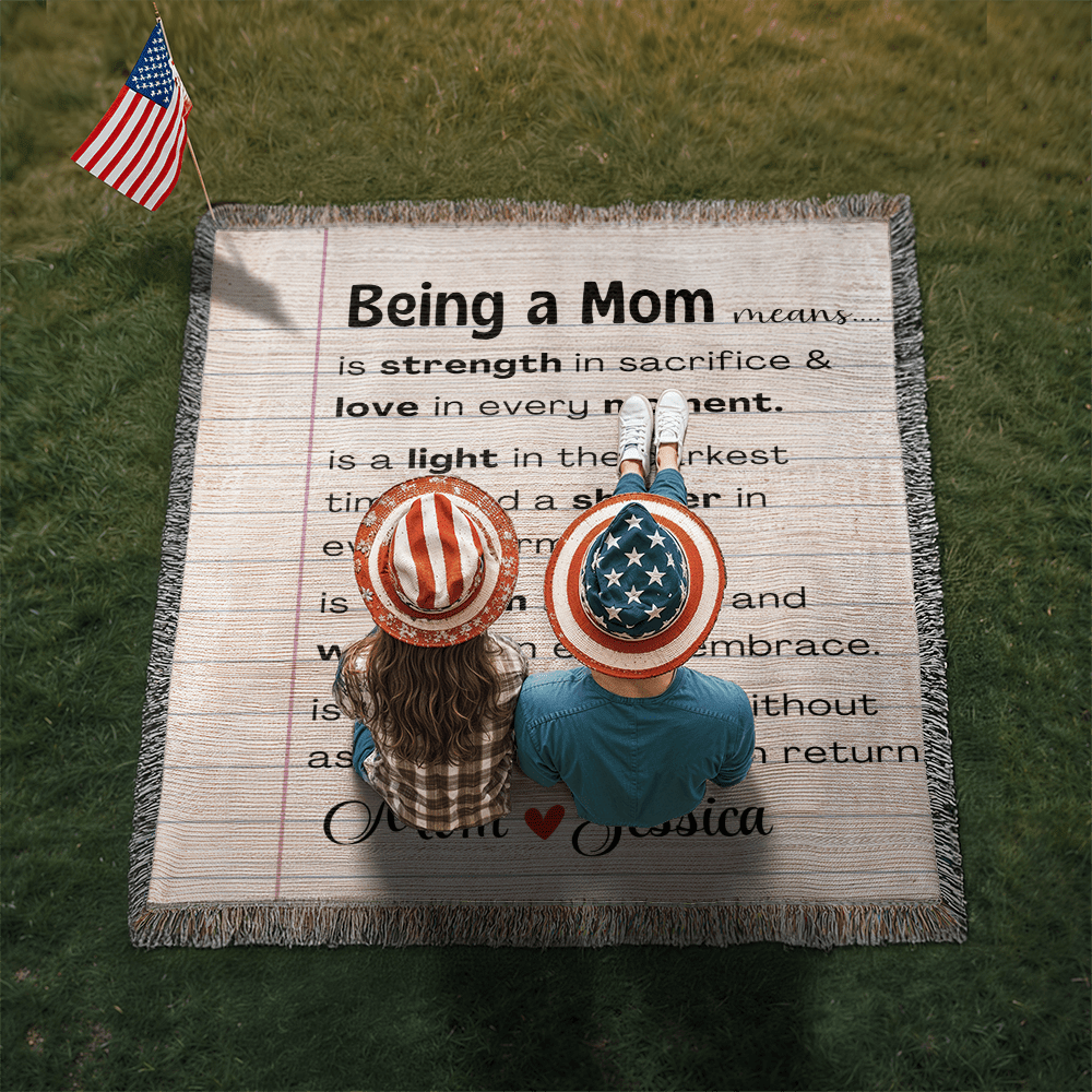 Personalized Mom Woven Blanket For Her