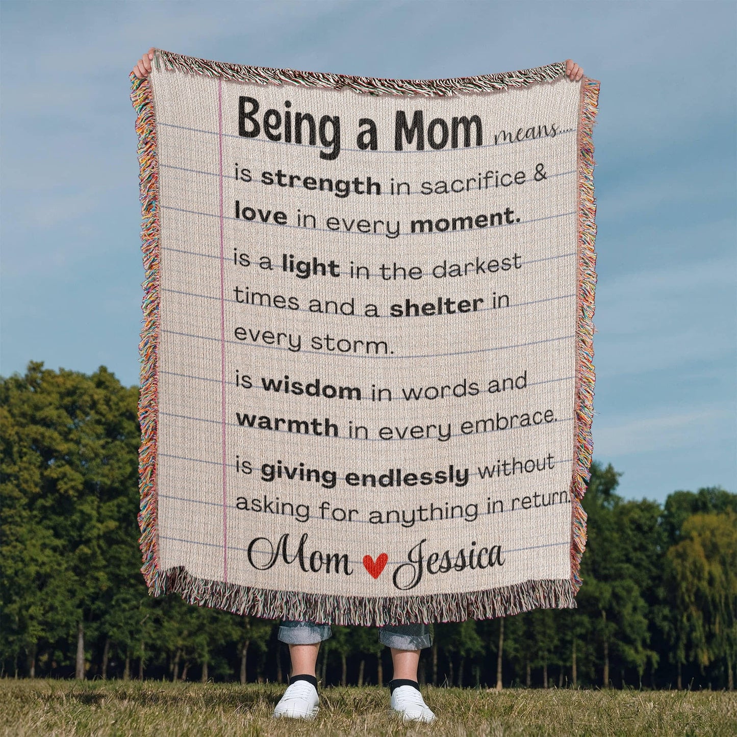 Personalized Mom Woven Blanket For Her