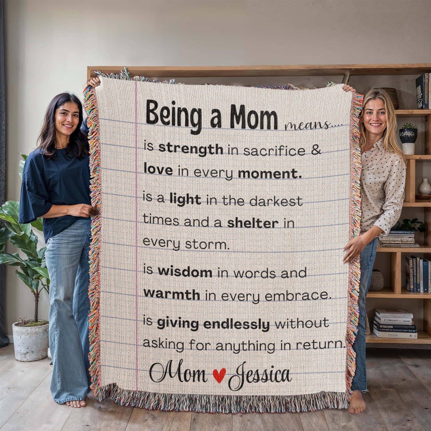 Personalized Mom Woven Blanket For Her