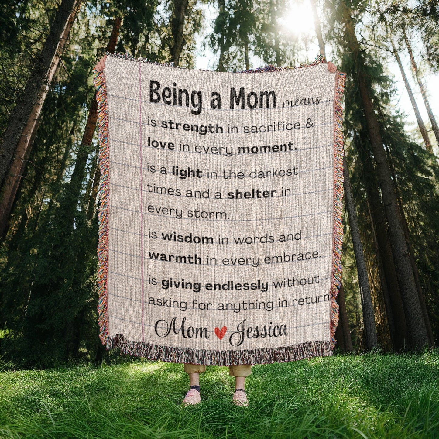 Personalized Mom Woven Blanket For Her
