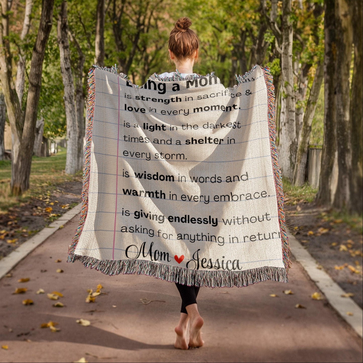 Personalized Mom Woven Blanket For Her