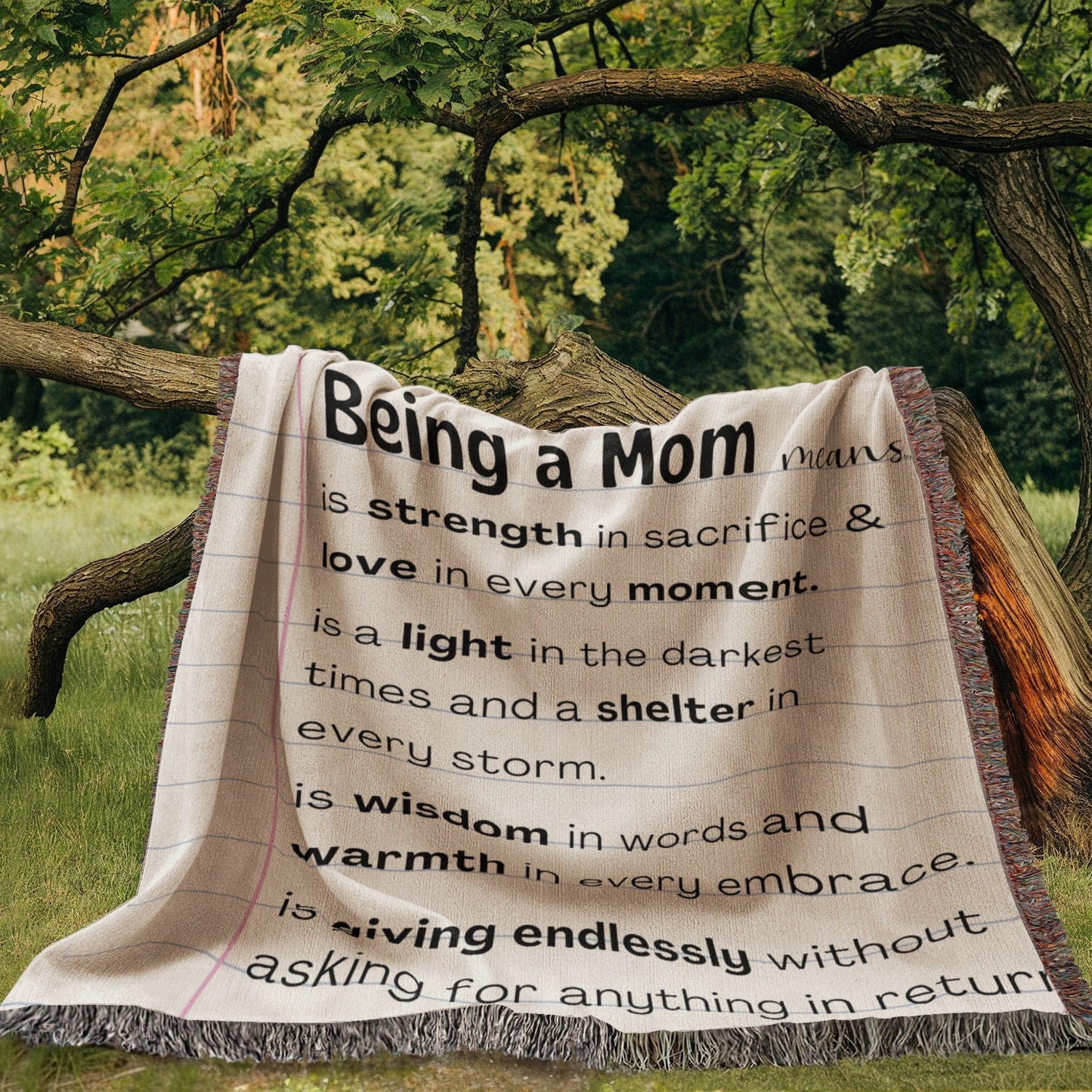 Personalized Mom Woven Blanket For Her