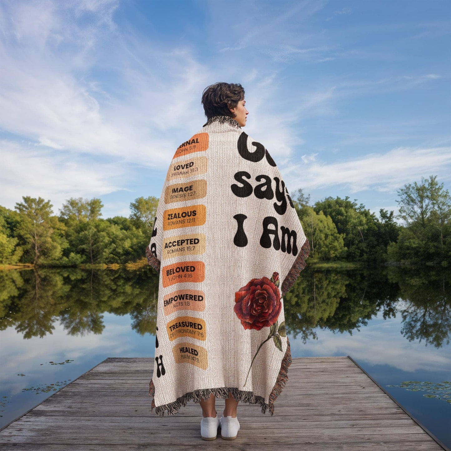 God Says I am Woven Blanket For Her