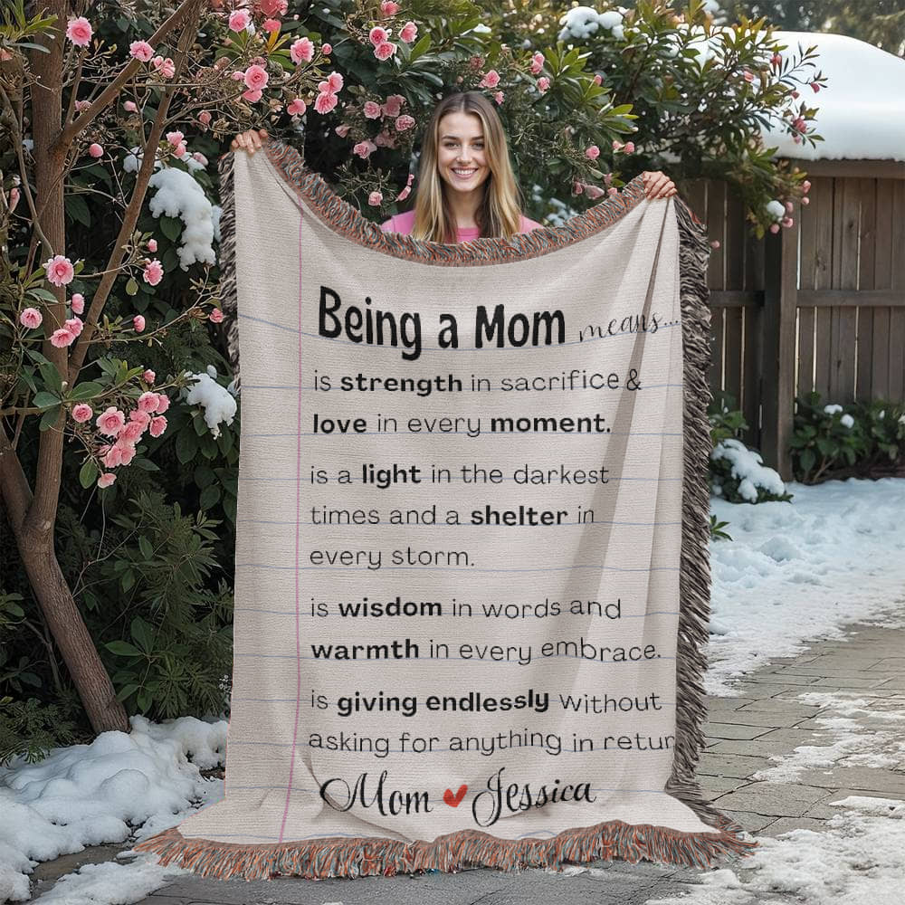 Personalized Mom Woven Blanket For Her