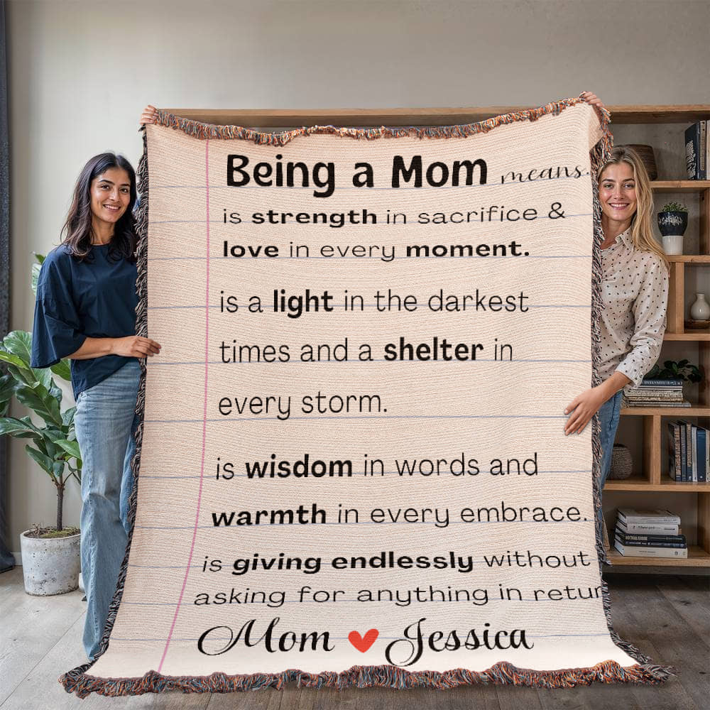 Personalized Mom Woven Blanket For Her