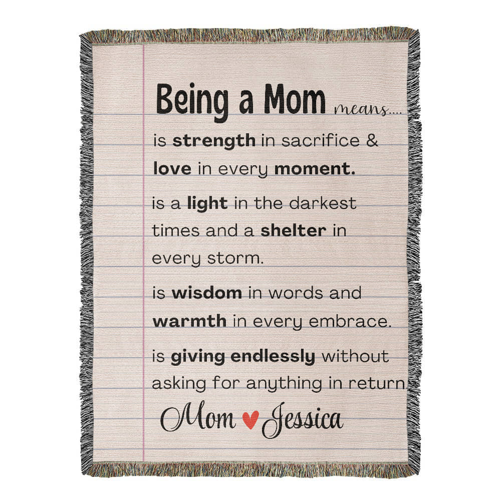 Personalized Mom Woven Blanket For Her