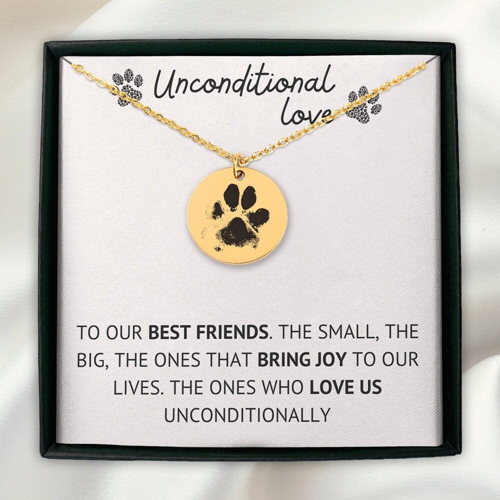 Personalized Paw Print Pets Necklace, Best Friend Dog Mom Engraving Necklace Handmade JewelrySympathy Pet Loss Memorial Jewelry Message Card