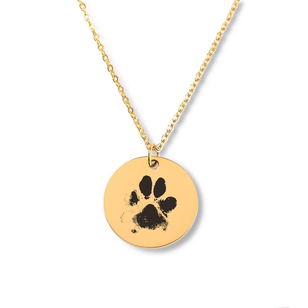 Personalized Paw Print Pets Necklace, Best Friend Dog Mom Engraving Necklace Handmade JewelrySympathy Pet Loss Memorial Jewelry Message Card