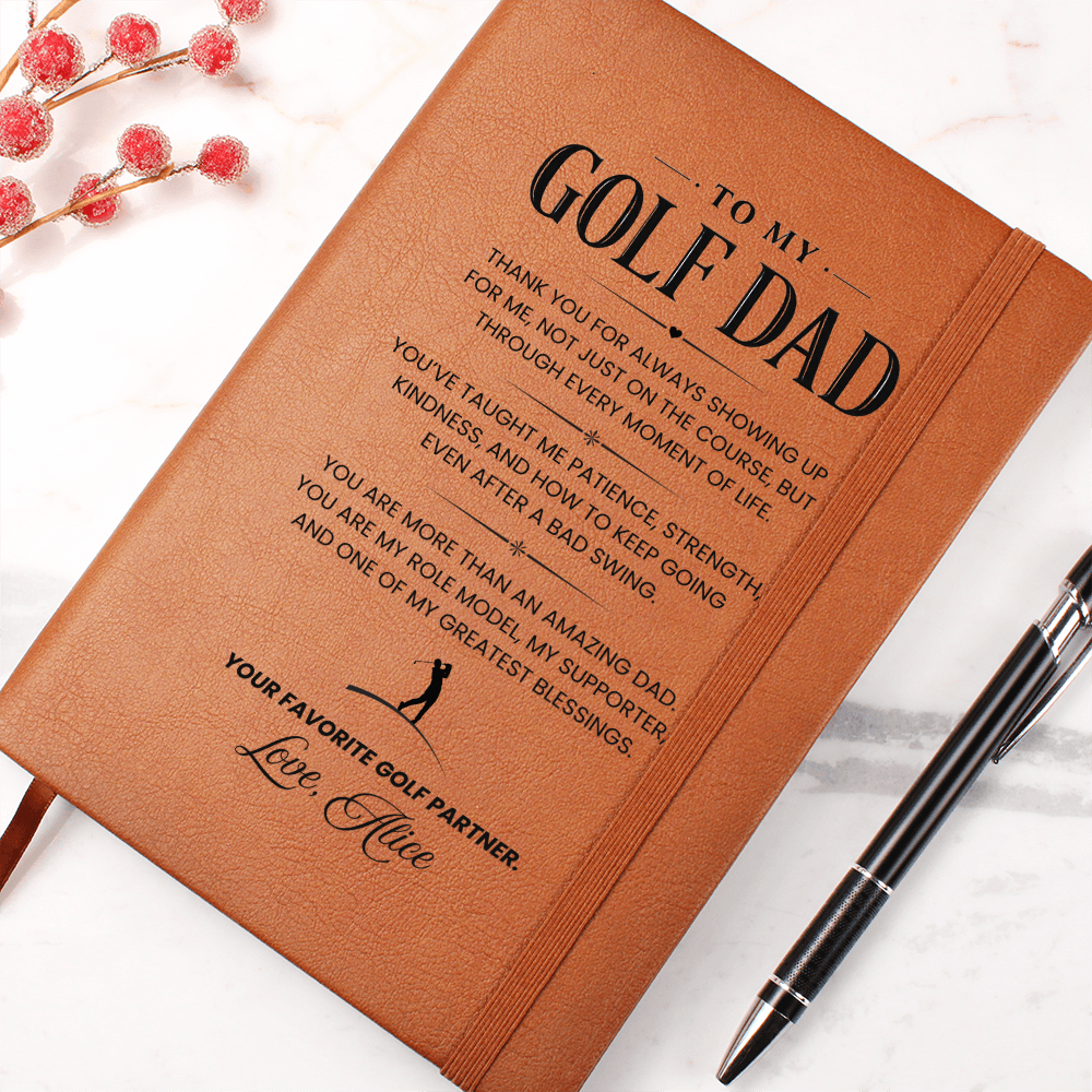 Personalized  Leather Journal for Golf Dad
