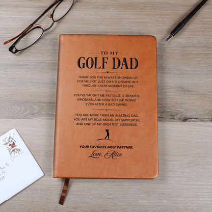 Personalized  Leather Journal for Golf Dad