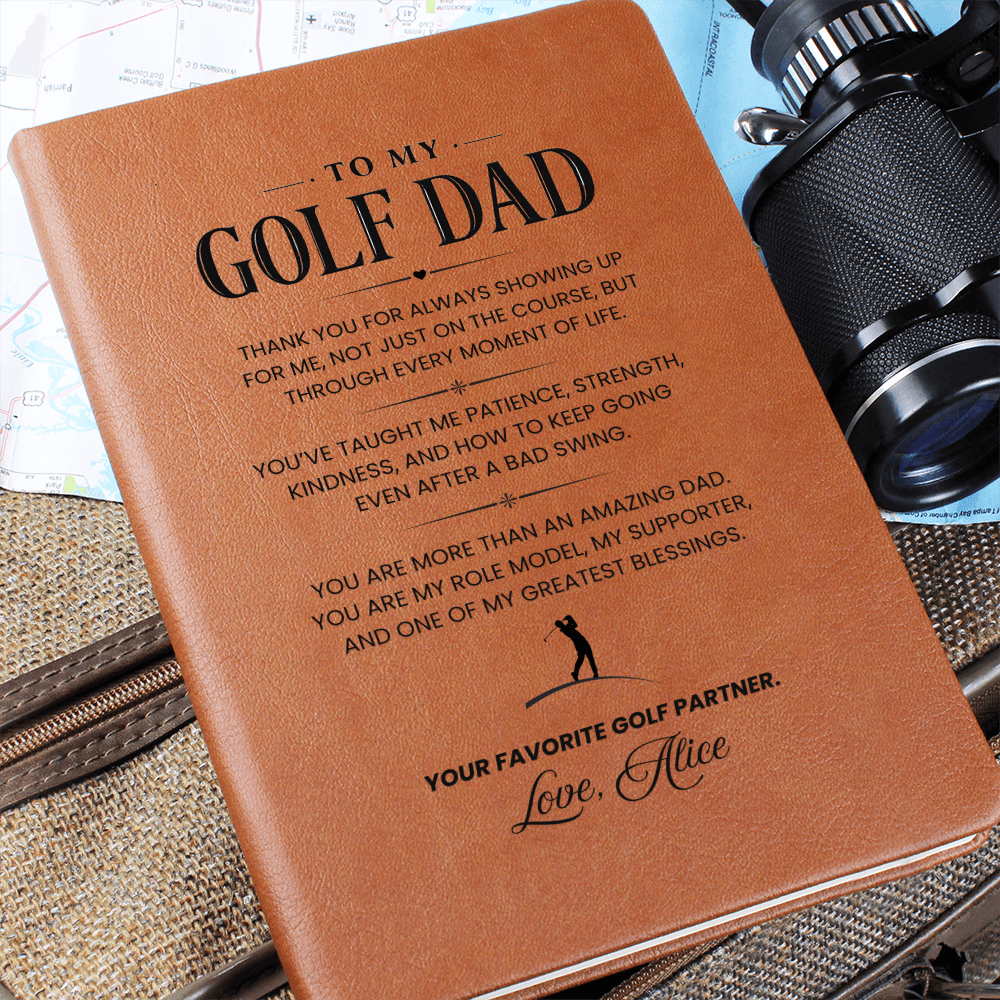 Personalized  Leather Journal for Golf Dad